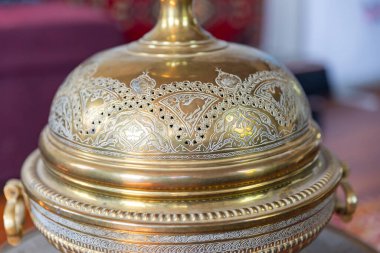 Osmanlı bakır işleme sanatı, bakır üzerine dekoratif sanat. Yüksek kalite fotoğraf