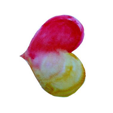 heart watercolor red pink yellow orange for postcard or other design