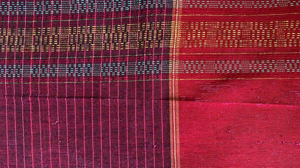 Texture Tissu Avec Motif Indonésien Traditionnel Tribu Batak Traditionnelle Faisant — Photo