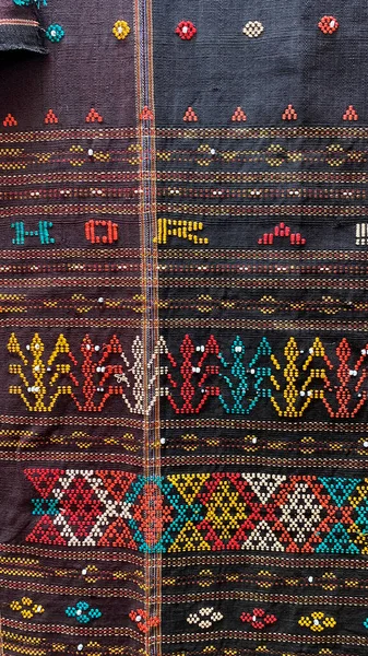 Textura Tela Con Patrón Tradicional Indonesio Tradicional Tribu Batak Parte —  Fotos de Stock