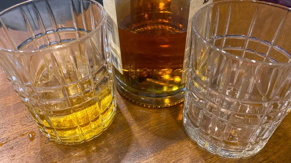 Whiskey Glass Ice Scotch Rocks — Stock Photo, Image