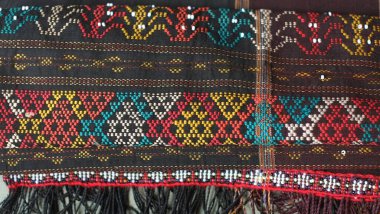 Kuzey Sumatra 'dan tipik bir Endonezya kumaşı olan 