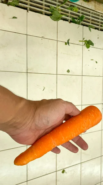 Möhren Und Karotten Der Küche — Stockfoto