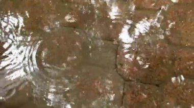 Beton yollarda sağanak yağmur, yağmur mevsimi kentsel topluluklar, yağmur suyu