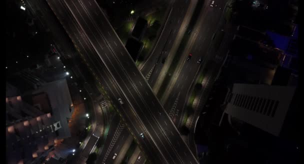 Top Luchtfoto Van Het Verkeer Hoofdweg Langs Jakarta Sudirman Road — Stockvideo
