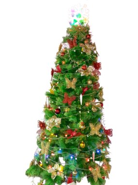 güzel Noel ağacı üzerinde beyaz izole