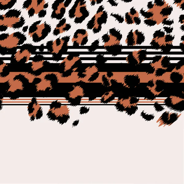 Seamless leopard pattern with lines, geometric pattern