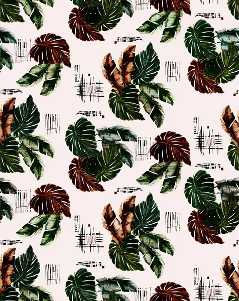 Seamless tropical leaf design, elegance pattern