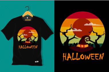 Cadılar Bayramı Gecesi Retro Tişört Tasarımı