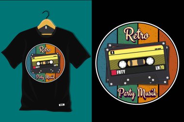 Retro Party Müzik Vintage Tişört Tasarımı
