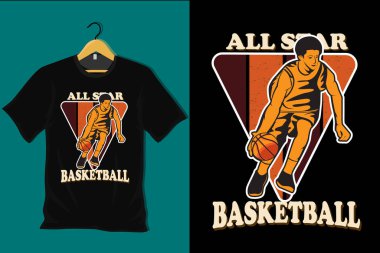 All Star Basketball Retro Vintage Tişört Tasarımı