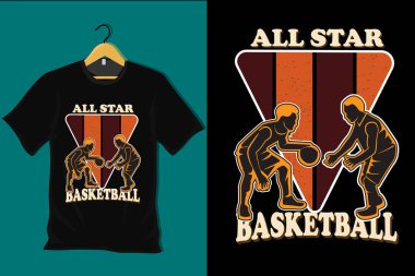 All Star Basketball Retro Vintage Tişört Tasarımı