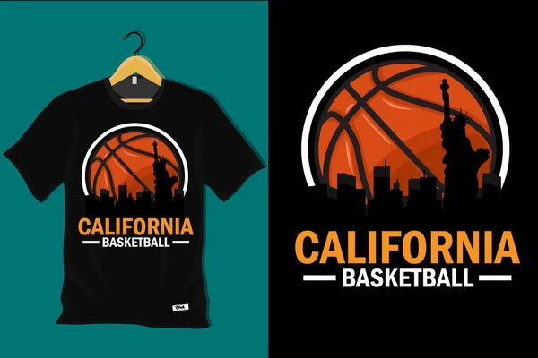 stock vector California Basketball Retro Vintage T Shirt Design