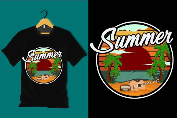 Stock vector Summer Retro Vintage T Shirt Design