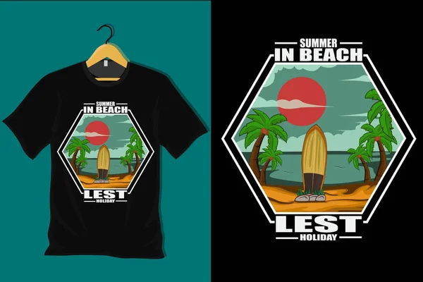 ビーチの夏は休日のレトロTシャツデザインができます — ストックベクタ