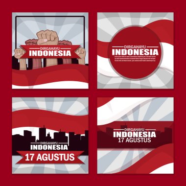 Endonezya Bağımsızlık Günü Festivali Sosyal Medya Posta Şablonu