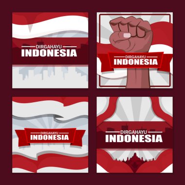 Endonezya Bağımsızlık Günü Festivali Sosyal Medya Posta Şablonu