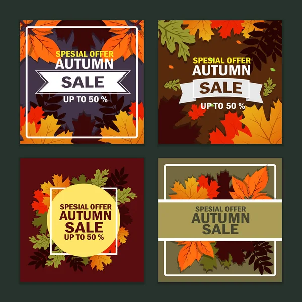 Autumn Sale Day Festivity Social Media Post Template — Vetor de Stock