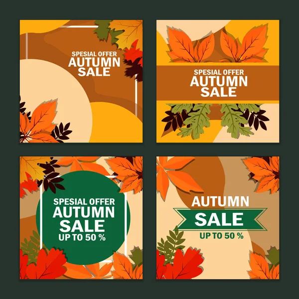 Autumn Sale Day Festivity Social Media Post Template — Stock Vector