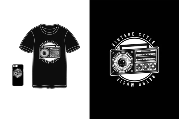 复古风格的音乐 T恤商品模仿排版 — 图库矢量图片
