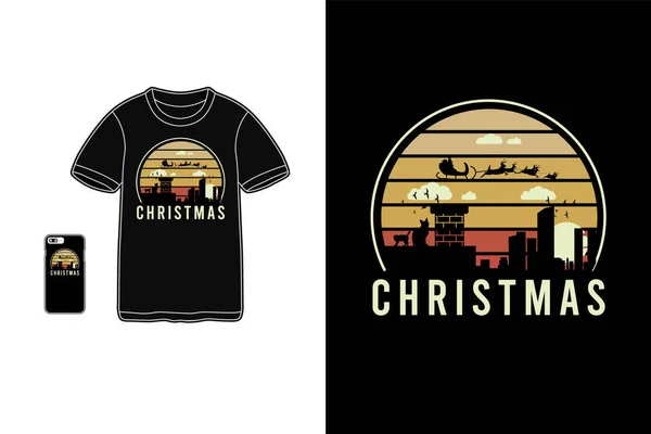Christmas Shirt Merchandise Siluet Mockup Typography — Stock Vector
