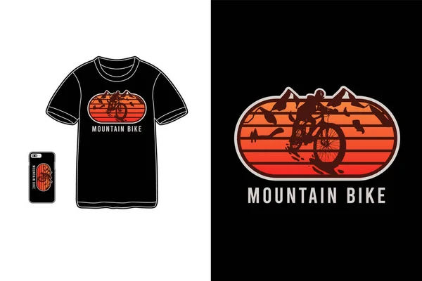 山地自行车 T恤衫商品 模拟排版 — 图库矢量图片