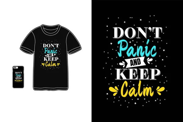 Don Panic Keep Calm Shirt Mockup Typography Stock Illustration