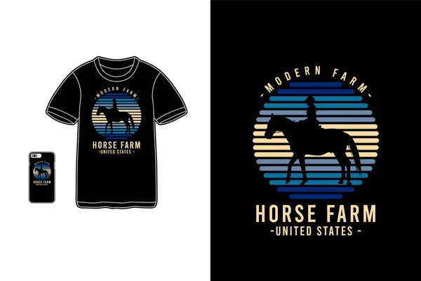 Horse Farm Shirt Merchandise Siluet Mockup Typography Royalty Free Stock Illustrations