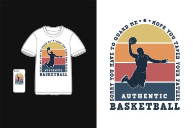 Basketbol, tişört modeli, retro ürün modeli.