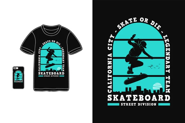 Skateboard street division, t shirt design silhouette urban style