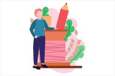 Moda Tasarımcısı Düz Tasarım İllüstrasyonu