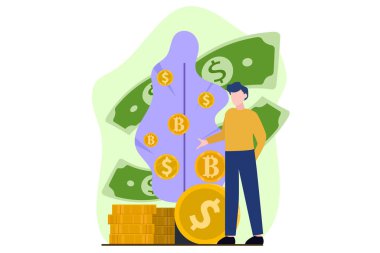 Finansal Düz Tasarım İllüstrasyonu