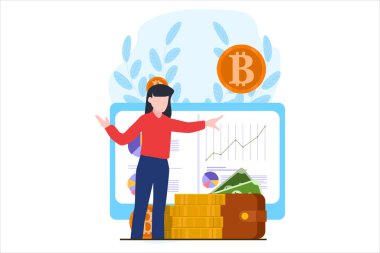 Finansal Düz Tasarım İllüstrasyonu