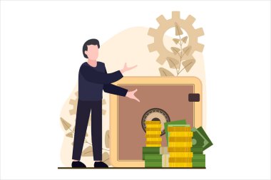 Finansal Düz Tasarım İllüstrasyonu
