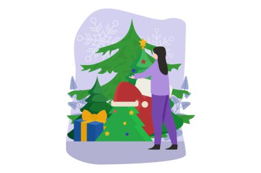 Noel Kutlaması Düz Tasarımı