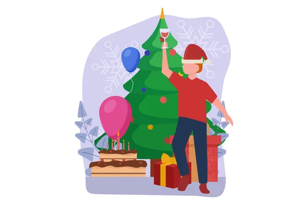 stock vector Christmas Day Flat Design