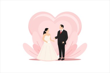 Düğün Düz Tasarım Çizimi