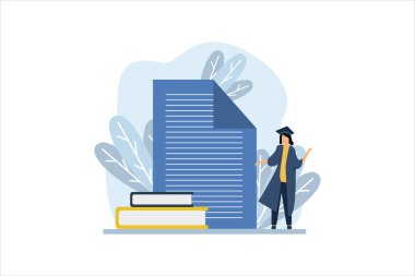 Mezuniyet Düz Tasarım Çizimi