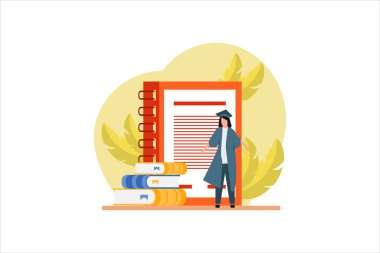 Mezuniyet Düz Tasarım Çizimi