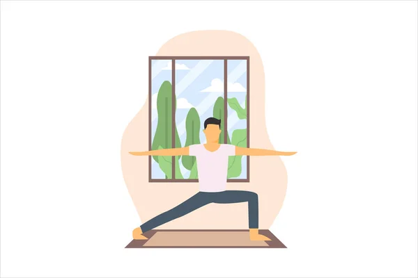 Yoga Design Piatto Illustrazione — Vettoriale Stock