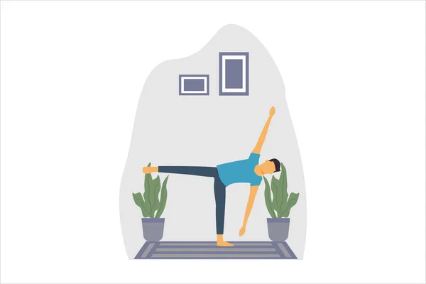 Illustration Zum Flachen Design Von Yoga — Stockvektor