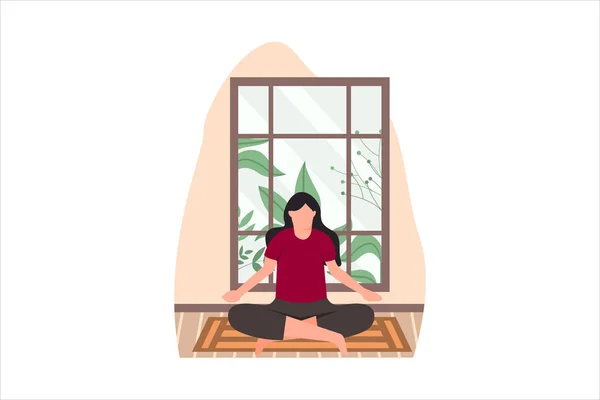 Ilustración Diseño Plano Yoga — Archivo Imágenes Vectoriales