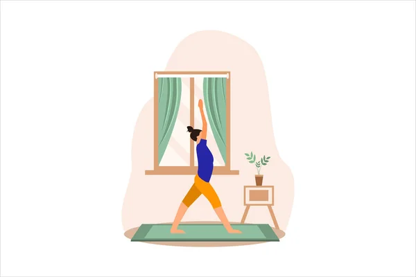 Ilustración Diseño Plano Yoga — Vector de stock