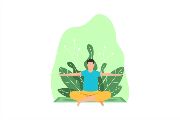 Yoga Flat Design Εικονογράφηση — Διανυσματικό Αρχείο