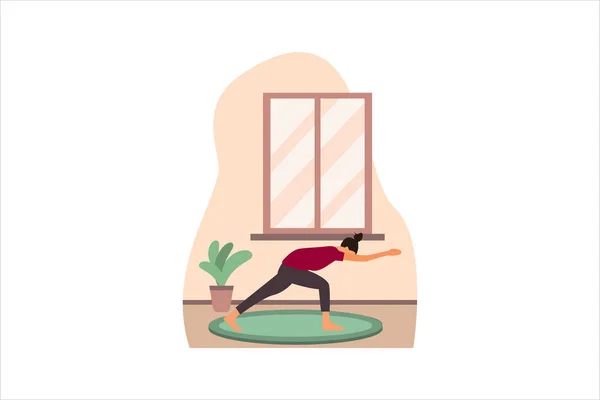 Yoga Flat Design Illustrasjon – stockvektor