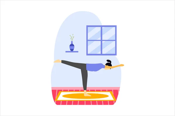Ilustración Diseño Plano Yoga — Archivo Imágenes Vectoriales