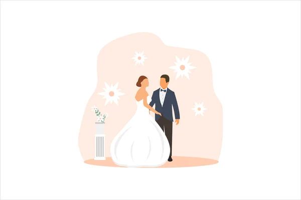 Bryllup Flat Design Illustration – Stock-vektor