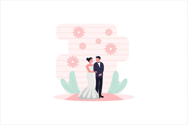 Casamento Liso Design Ilustração —  Vetores de Stock