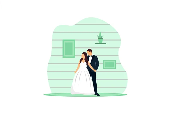 Casamento Liso Design Ilustração — Vetor de Stock