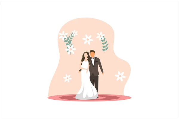 Wedding Flat Design Illustrazione — Vettoriale Stock